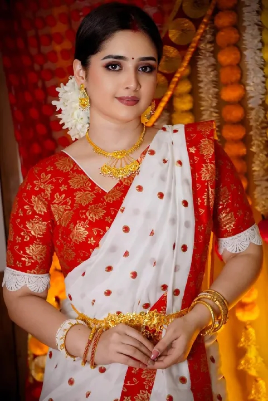 Half Silk Afsan Print Saree for Women – Elegant, Comfortable & All-Season Wear | International Bazzar BD